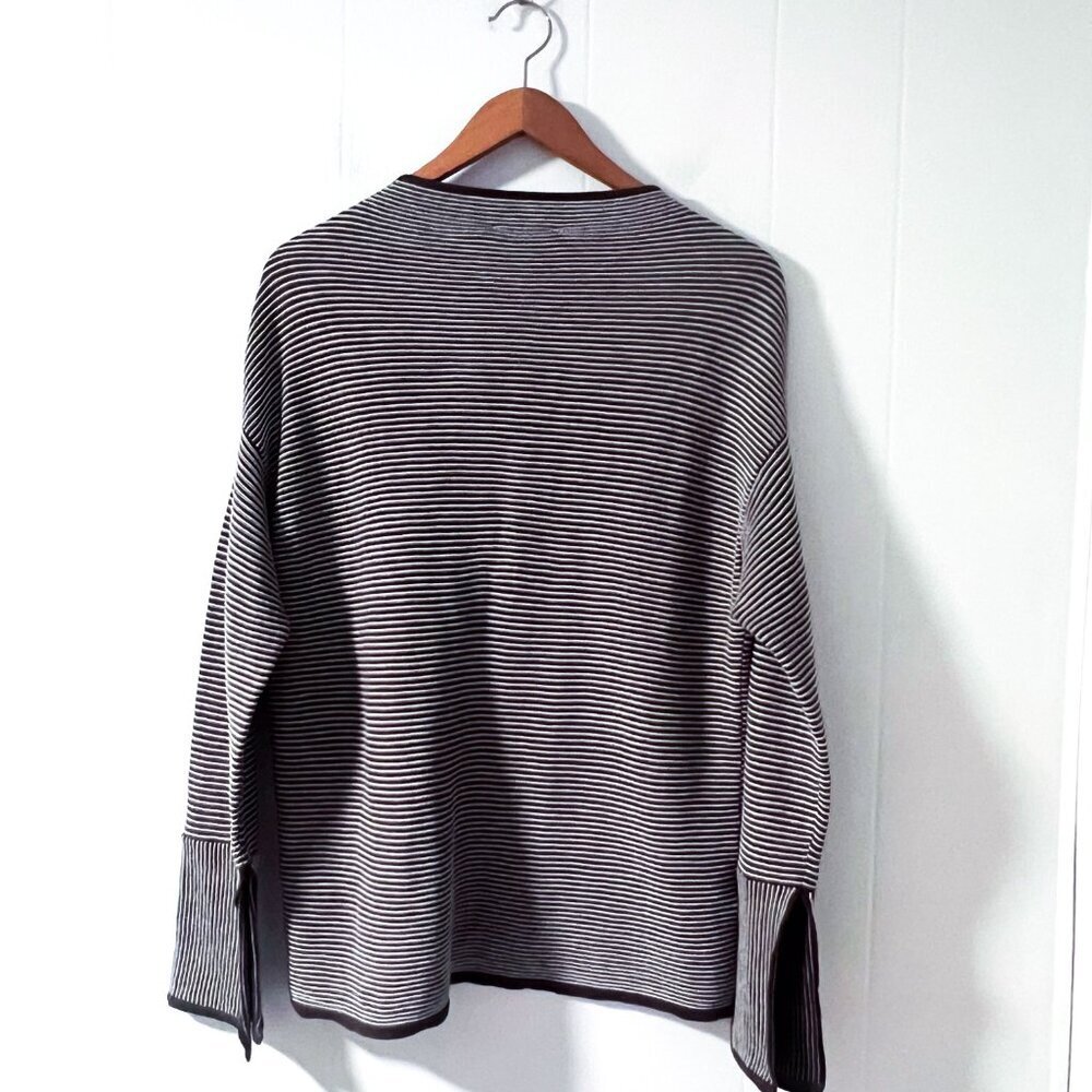 Tribal Long Sleeved Dolman Funnel neck split bell cuff Sweater M - Picture 5 of 12